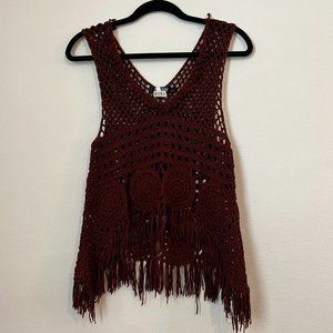Miss Kelly 1999 Maroon Crocheted Tank
